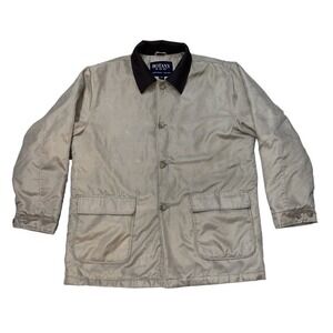 Botany 500 Men's Large Tan Casual Coat Jacket Button Up Quilted Lining Soft